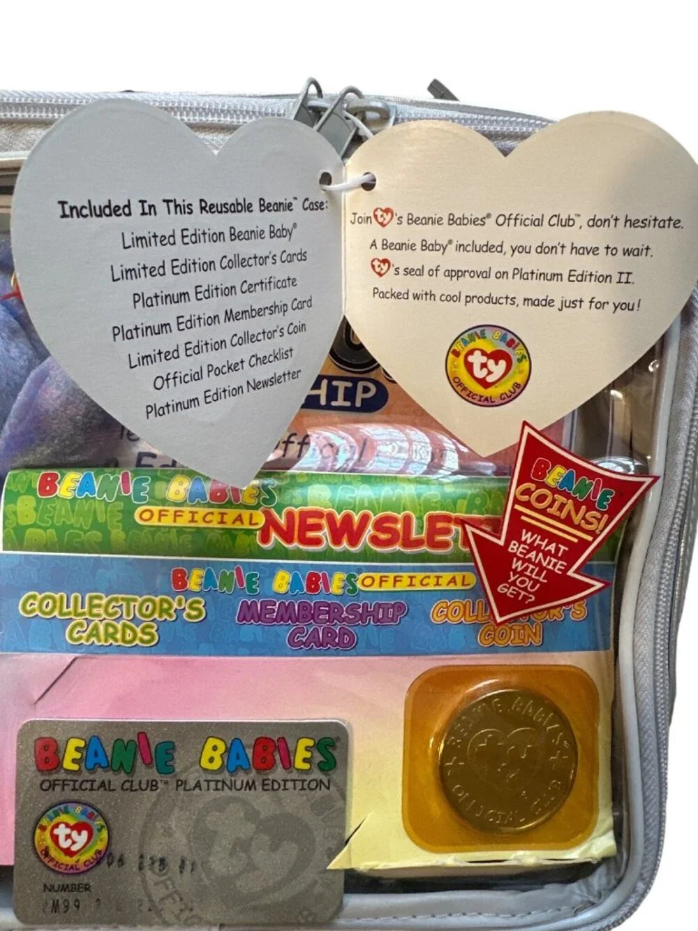 Beanie Babies Official Club Platinum Edition Set With Case & Collectibles - Picture 3 of 7